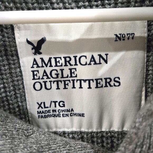 American Eagle Outfitters Sz XL Mens Gray Heavyweight Mock Neck Sweater - Picture 2 of 8